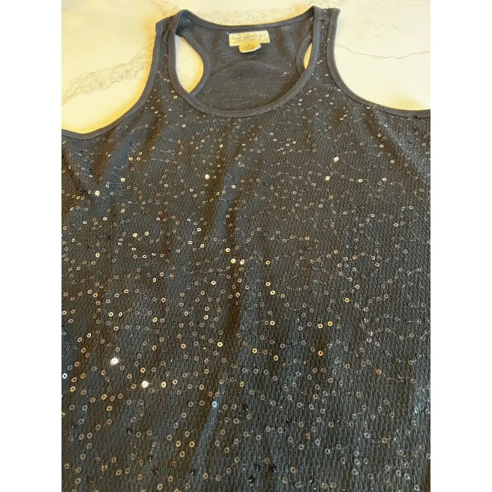 Ralph Lauren Denim & Supply Black Sequin Racerback Tank Dress Size Small - Picture 2 of 8